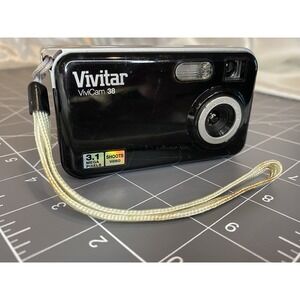 Vivitar ViviCam 38 Digital Camera Point And Shoot Parts Only Black Untested